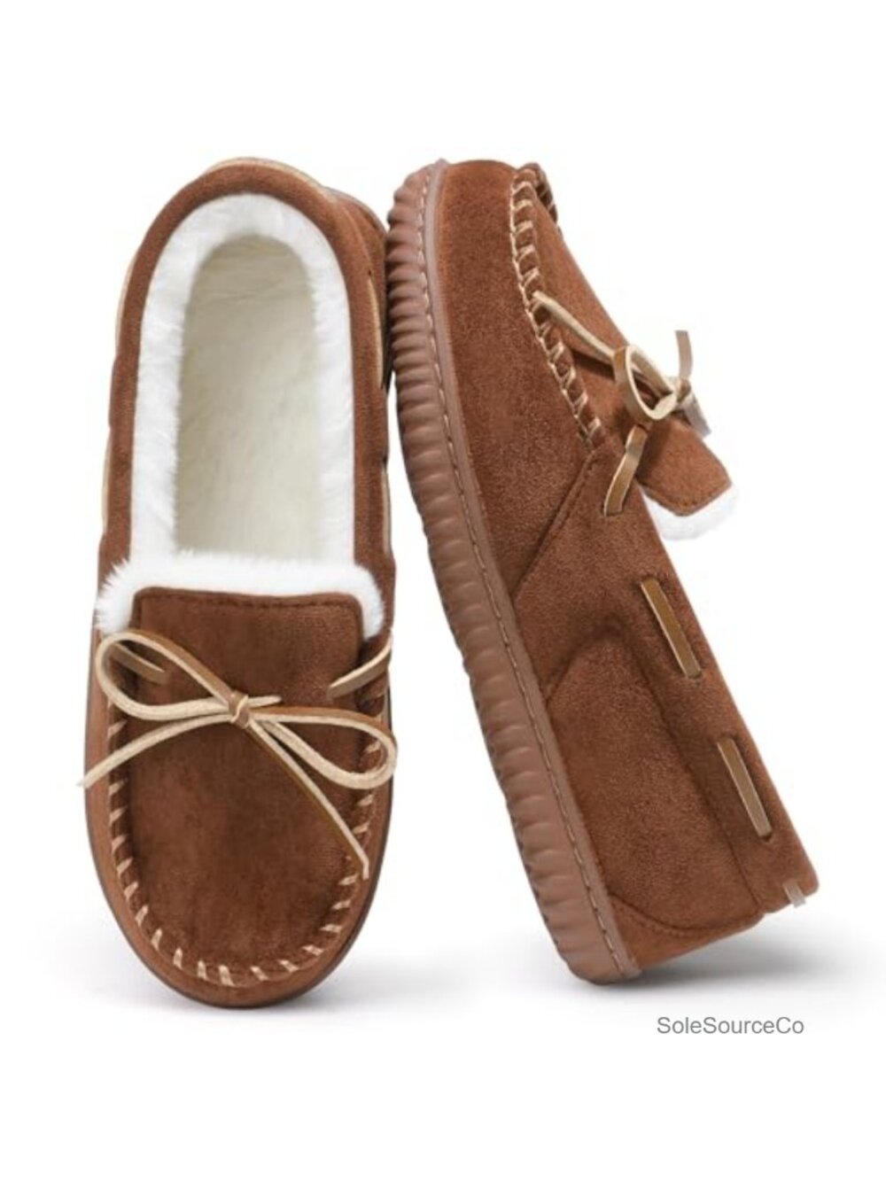 Women's Mocc Memory Foam Suede Fleece Lined Non-Slip Indoor Outdoor